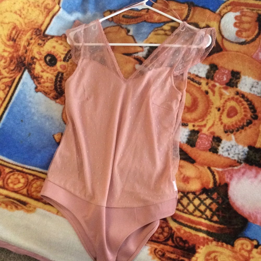 Sheer back dusky rose bodysuit